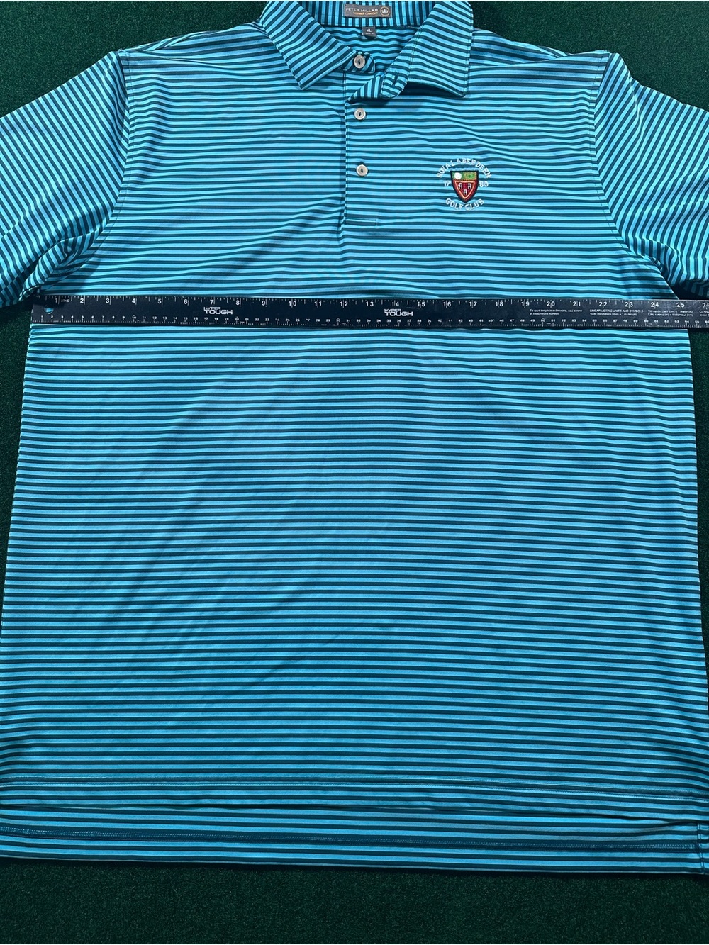 Men's Peter Millar, Royal Aberdeen Golf Club Blue Striped Polo Shirt, XL - Picture 6 of 6